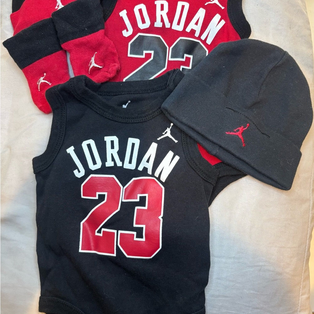 Jordan Kids Black and Red Tank Top Set